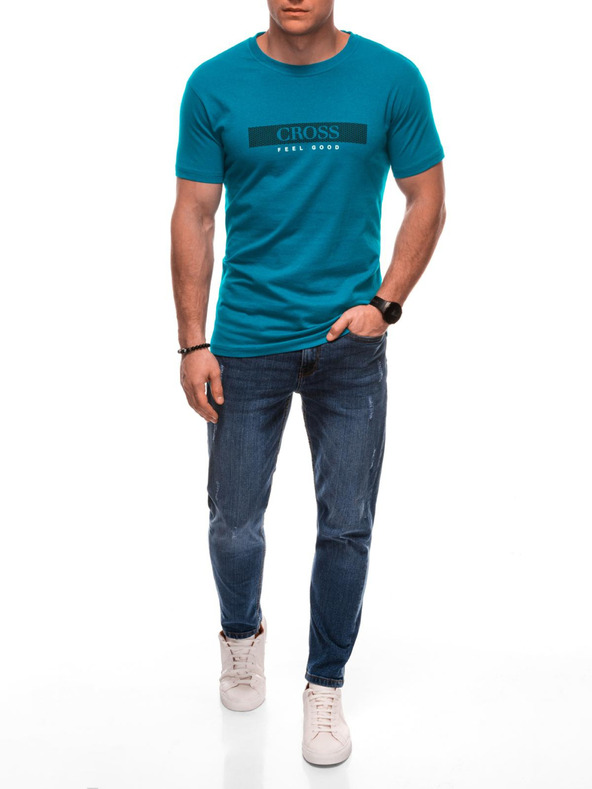 Edoti Férfi póló nyomattal S2033 - fehér OTHER