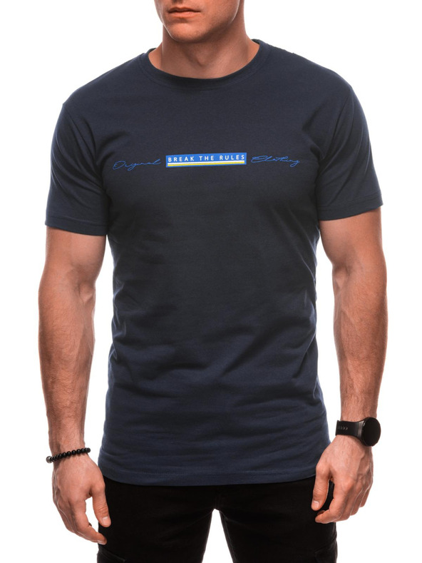 Edoti Férfi póló nyomattal S2033 - fehér OTHER