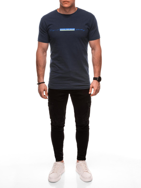 Edoti Férfi póló nyomattal S2033 - fehér OTHER