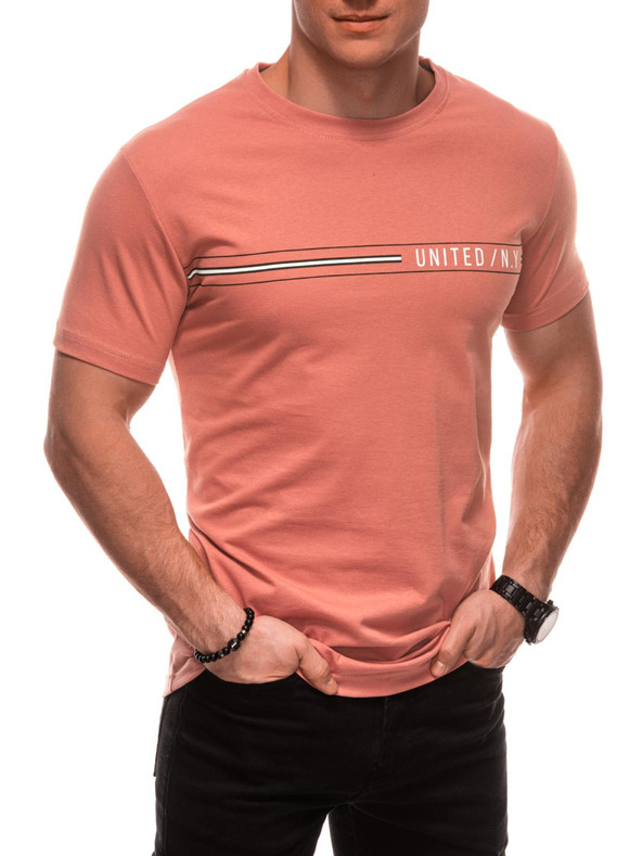 Edoti Férfi póló nyomattal S2025 - narancs OTHER