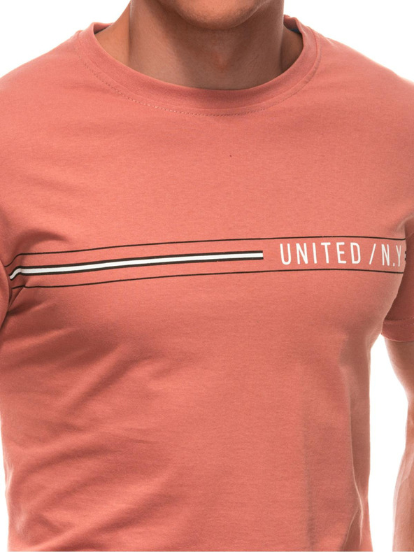 Edoti Férfi póló nyomattal S2025 - narancs OTHER