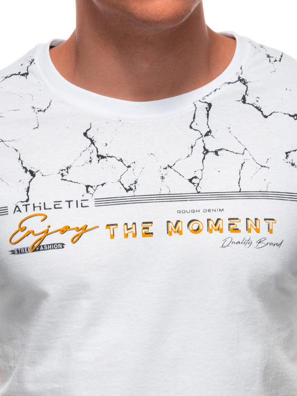 Edoti Férfi póló nyomattal S2033 - fehér OTHER