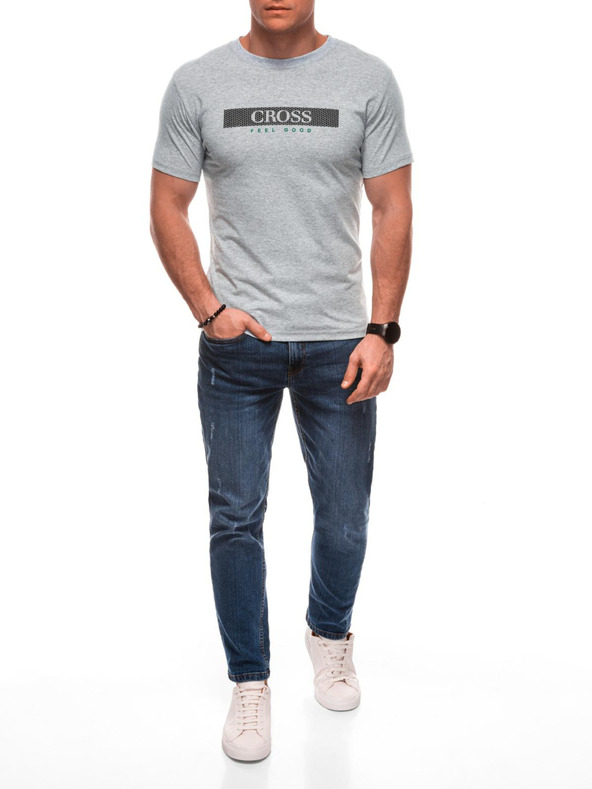 Edoti Férfi póló nyomattal S2033 - fehér OTHER