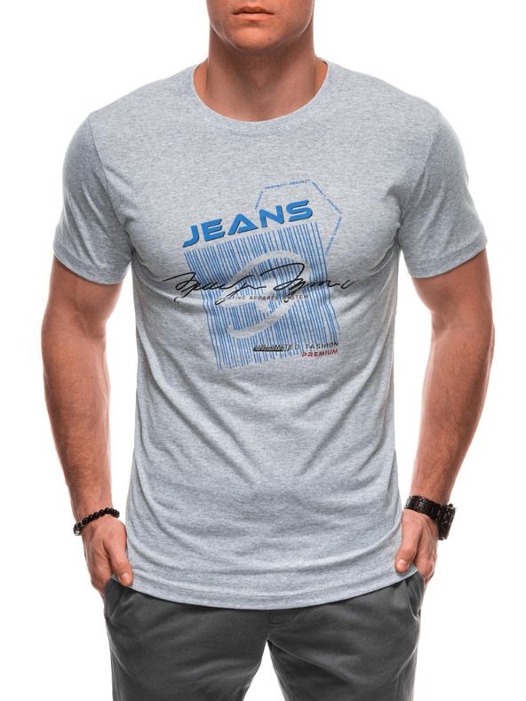 Edoti Férfi póló nyomattal S2033 - fehér OTHER