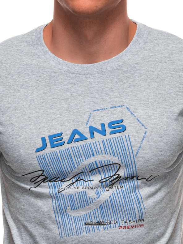 Edoti Férfi póló nyomattal S2033 - fehér OTHER