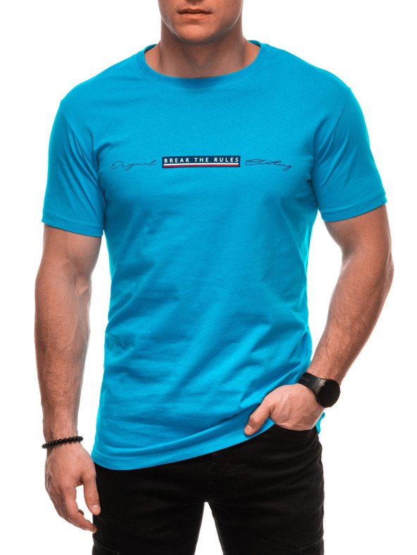 Edoti Férfi póló nyomattal S2033 - fehér OTHER