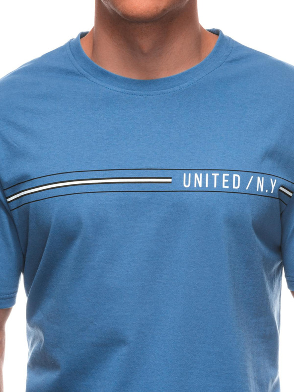 Edoti Férfi póló nyomattal S2025 - világoskék OTHER