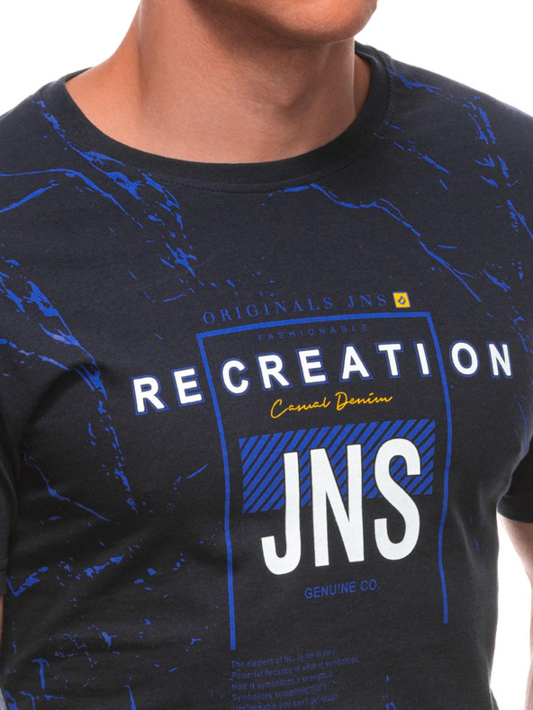 Edoti Férfi póló nyomattal 1982S - sötétkék OTHER