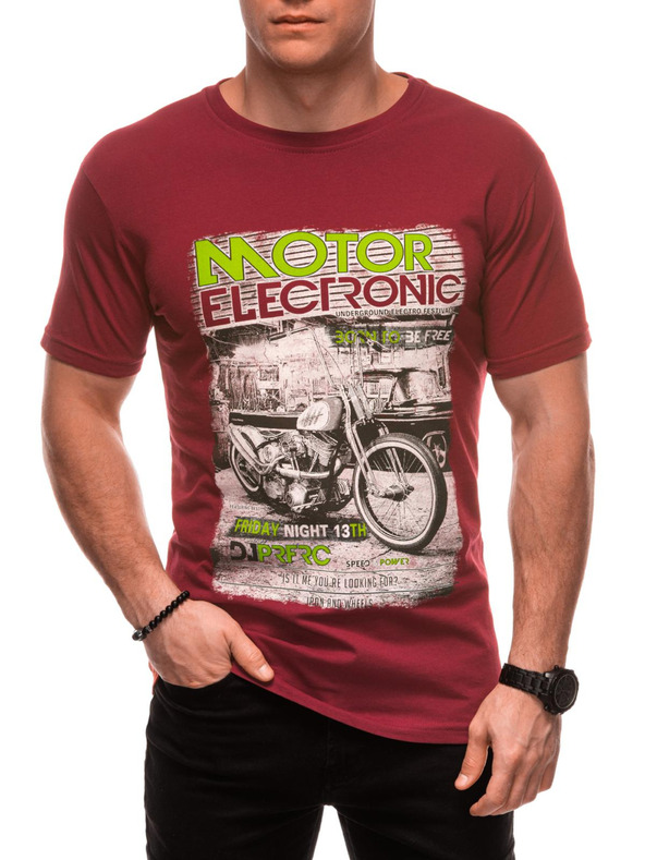 Edoti Férfi póló nyomattal 1982S - sötétkék OTHER