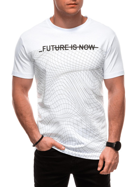 Edoti Férfi póló nyomattal S2033 - fehér OTHER