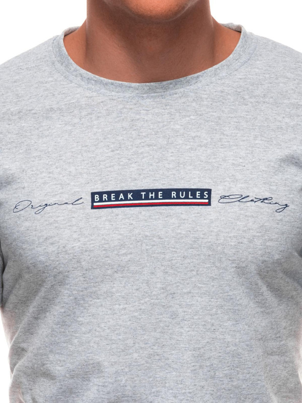 Edoti Férfi póló nyomattal S2033 - fehér OTHER