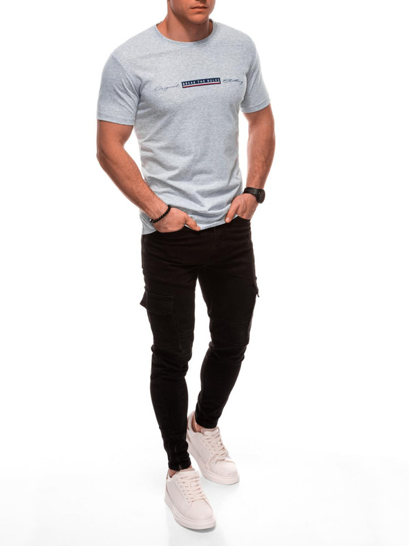 Edoti Férfi póló nyomattal S2033 - fehér OTHER