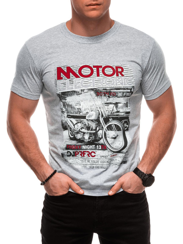 Edoti Férfi póló nyomattal 1982S - sötétkék OTHER