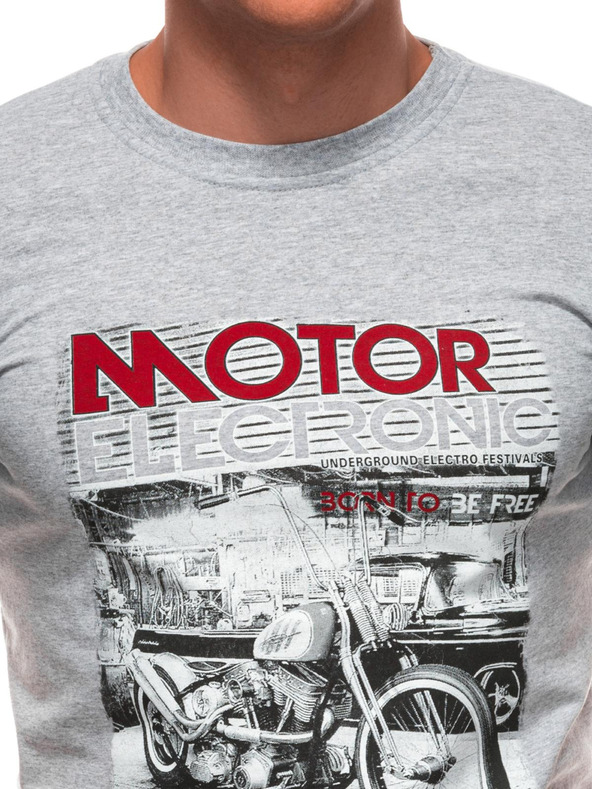 Edoti Férfi póló nyomattal 1982S - sötétkék OTHER