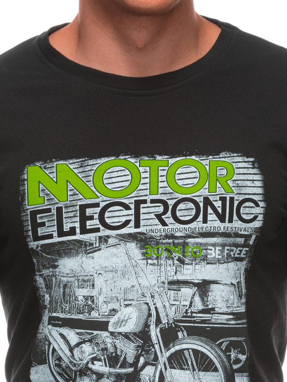 Edoti Férfi póló nyomattal 1982S - sötétkék OTHER