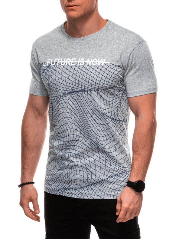 Edoti Férfi póló nyomattal S2033 - fehér OTHER