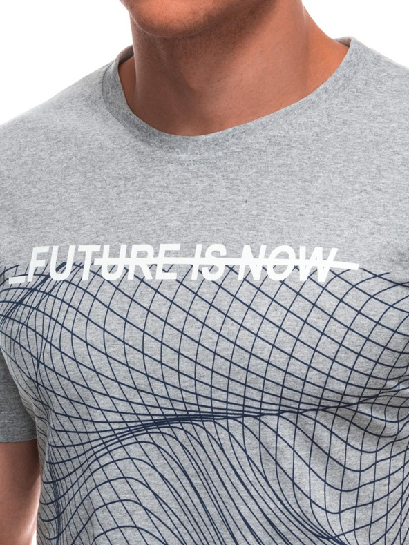 Edoti Férfi póló nyomattal S2033 - fehér OTHER