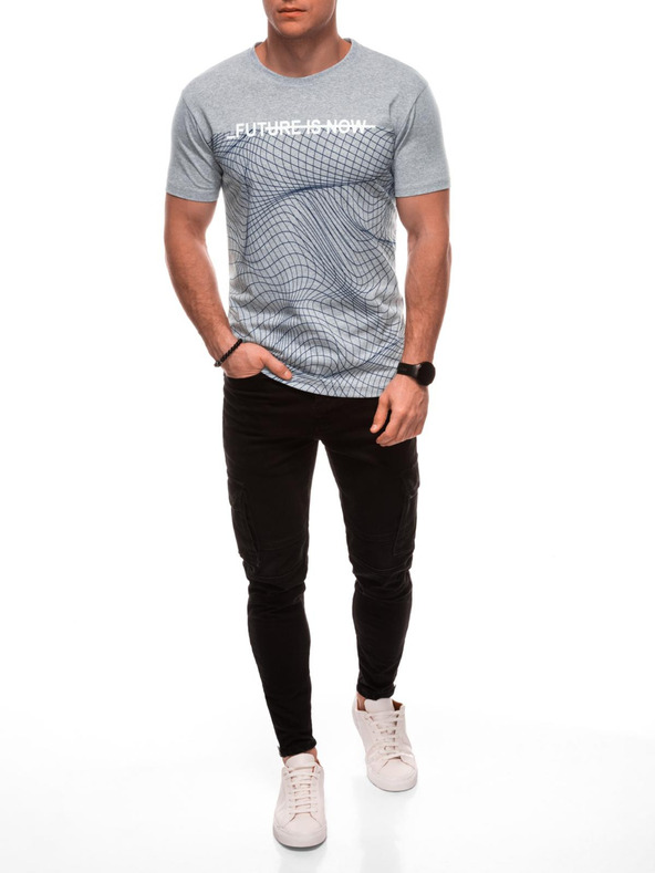 Edoti Férfi póló nyomattal S2033 - fehér OTHER