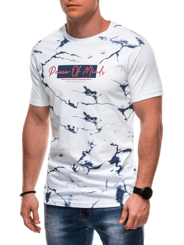 Edoti Férfi póló nyomattal 1982S - sötétkék OTHER