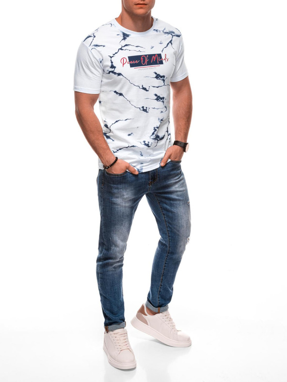 Edoti Férfi póló nyomattal 1982S - sötétkék OTHER