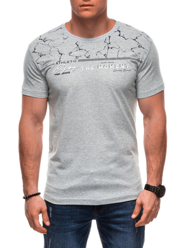 Edoti Férfi póló nyomattal S2033 - fehér OTHER