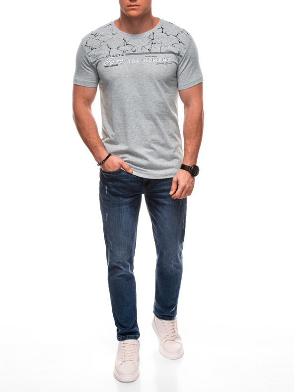 Edoti Férfi póló nyomattal S2033 - fehér OTHER