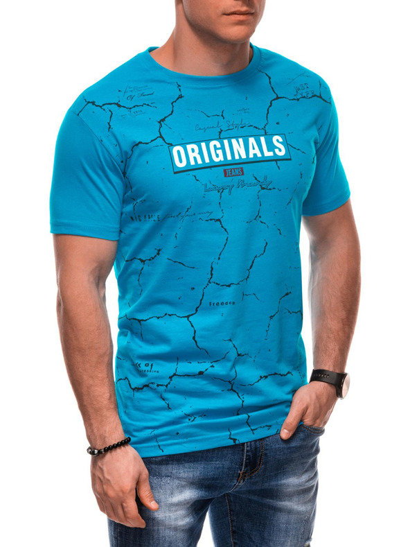 Edoti Férfi póló nyomattal S2033 - fehér OTHER