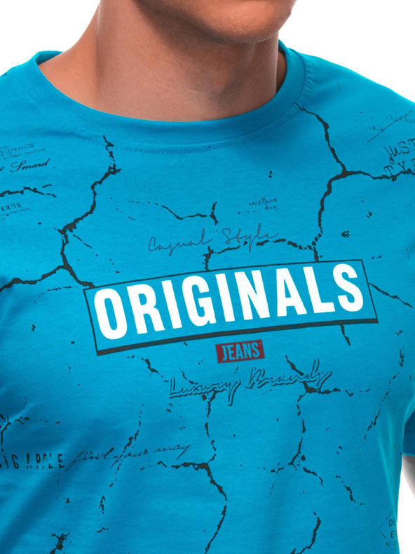 Edoti Férfi póló nyomattal S2033 - fehér OTHER