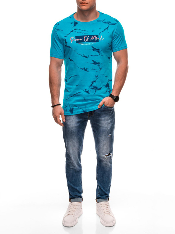 Edoti Férfi póló nyomattal 1982S - sötétkék OTHER