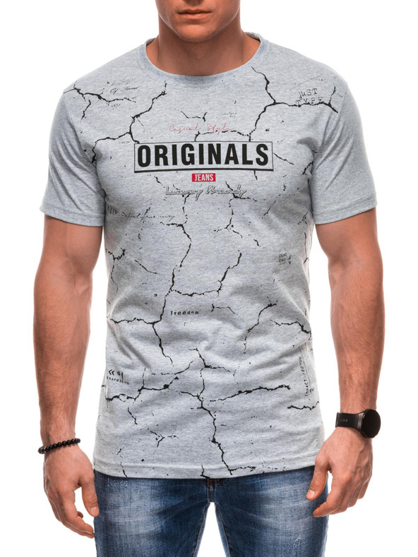 Edoti Férfi póló nyomattal S2033 - fehér OTHER