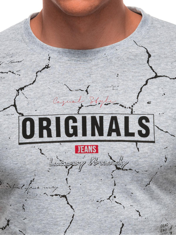 Edoti Férfi póló nyomattal S2033 - fehér OTHER