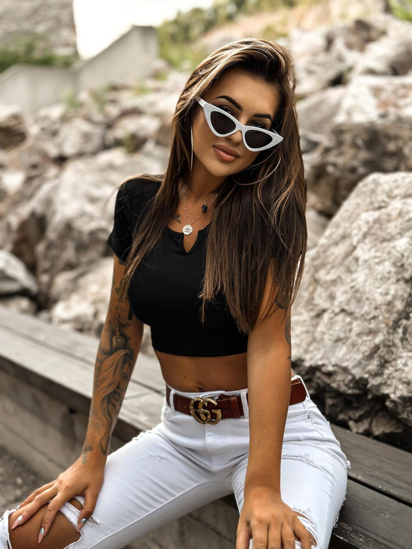 Edoti LLR023 Divatos női blúz - fekete OTHER