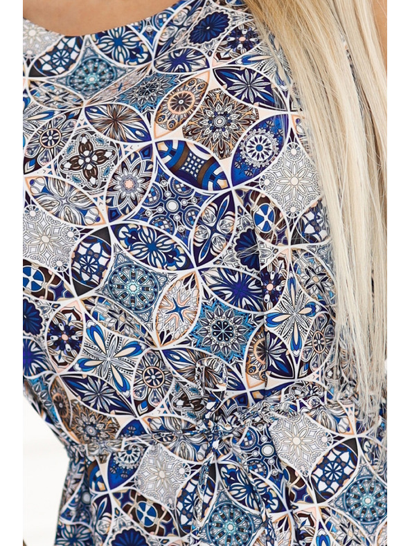 numoco 296-13 VICTORIA Boho ruha trapéz mintával és mediterrán nyomattal