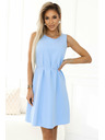 numoco 296-12 VICTORIA Trapéz ruha ujjak nélkül övvel - klasszikus modern stílusban - világoskék