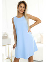 numoco 296-12 VICTORIA Trapéz ruha ujjak nélkül övvel - klasszikus modern stílusban - világoskék