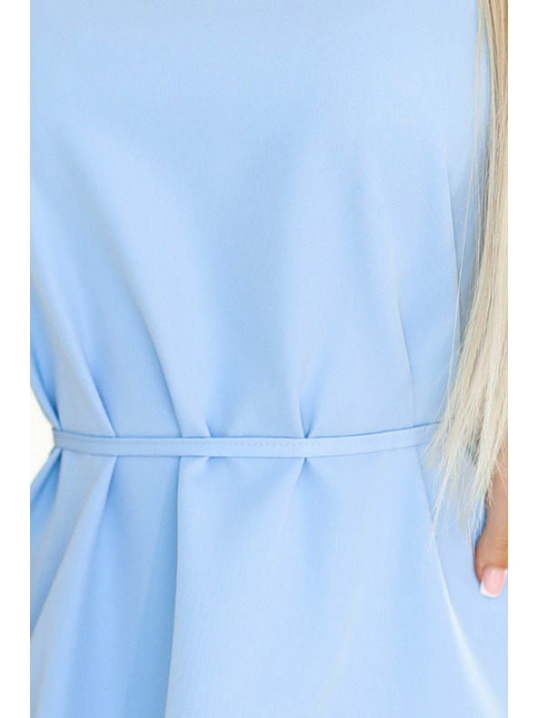 numoco 296-12 VICTORIA Trapéz ruha ujjak nélkül övvel - klasszikus modern stílusban - világoskék