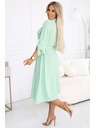 numoco 531-4 Midi ing ruha arany gombokkal és nyakkendővel - világos menta kék
