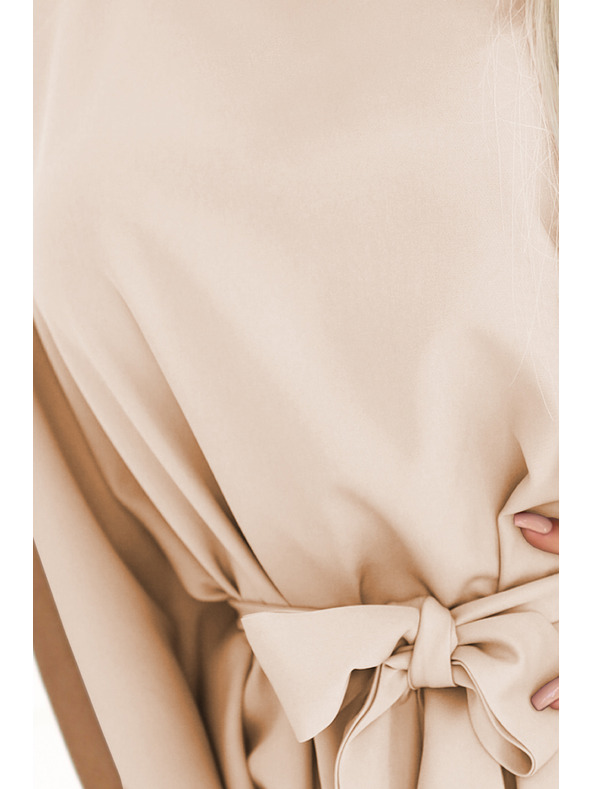 numoco 287-38 SOFIA Pillangó ruha derékban megkötve - sötét bézs