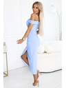 numoco 564-9 CALLIE Midi ruha fedett vállal és mély dekoltázzsal - világoskék