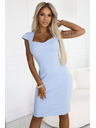 numoco 318-8 Elegáns midi ruha szép dekoltázzsal - világoskék