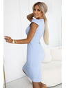 numoco 318-8 Elegáns midi ruha szép dekoltázzsal - világoskék