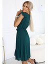 numoco 374-8 POLINA pliszírozott dekoltázsos fodros ruha - zöld