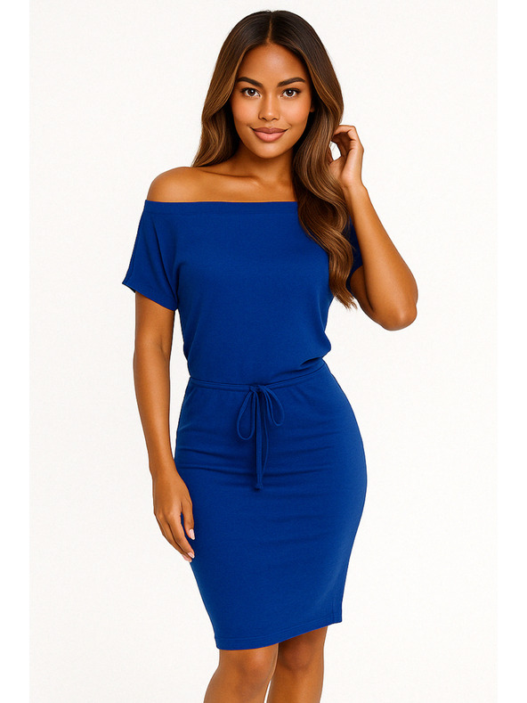 numoco 139-12 Sportos rövid ujjú ruha - kék