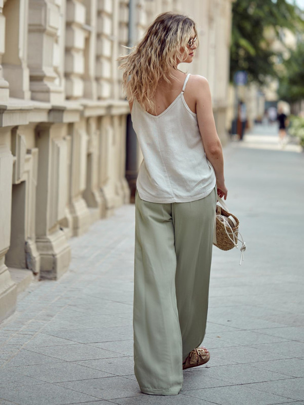 Edoti SLR091 bézs női len top - OTHER