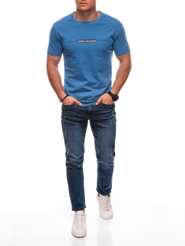 Edoti Férfi póló nyomattal S2033 - fehér OTHER