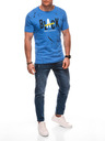 Edoti Férfi póló nyomattal S2028 - kék OTHER