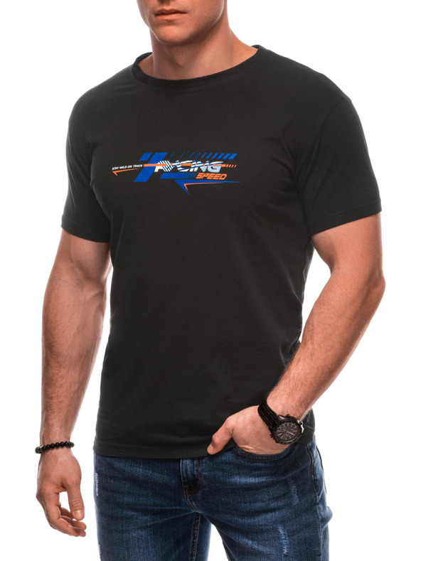 Edoti Férfi póló nyomattal 1982S - sötétkék OTHER