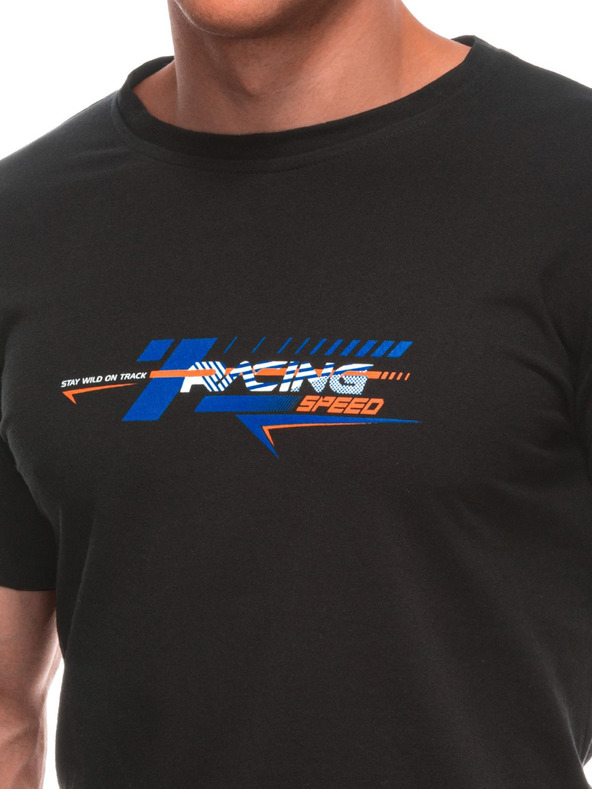 Edoti Férfi póló nyomattal 1982S - sötétkék OTHER