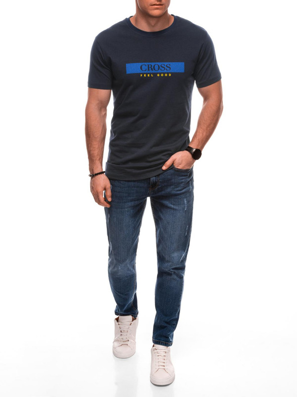 Edoti Férfi póló nyomattal S2033 - fehér OTHER