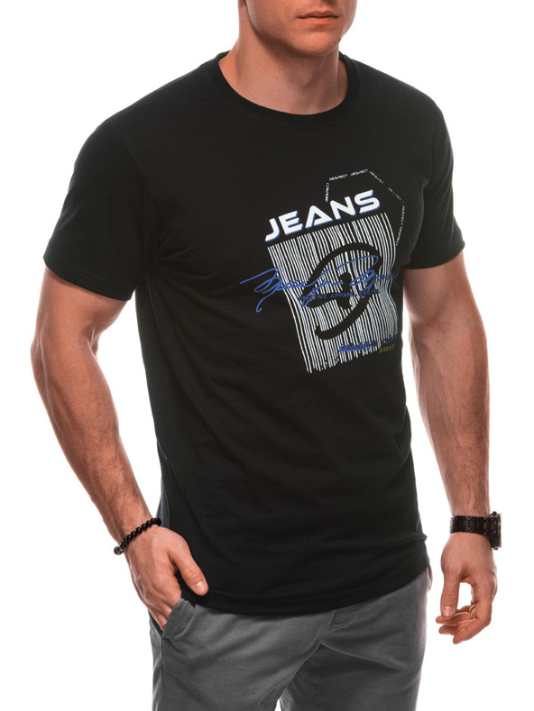 Edoti Férfi póló nyomattal S2033 - fehér OTHER